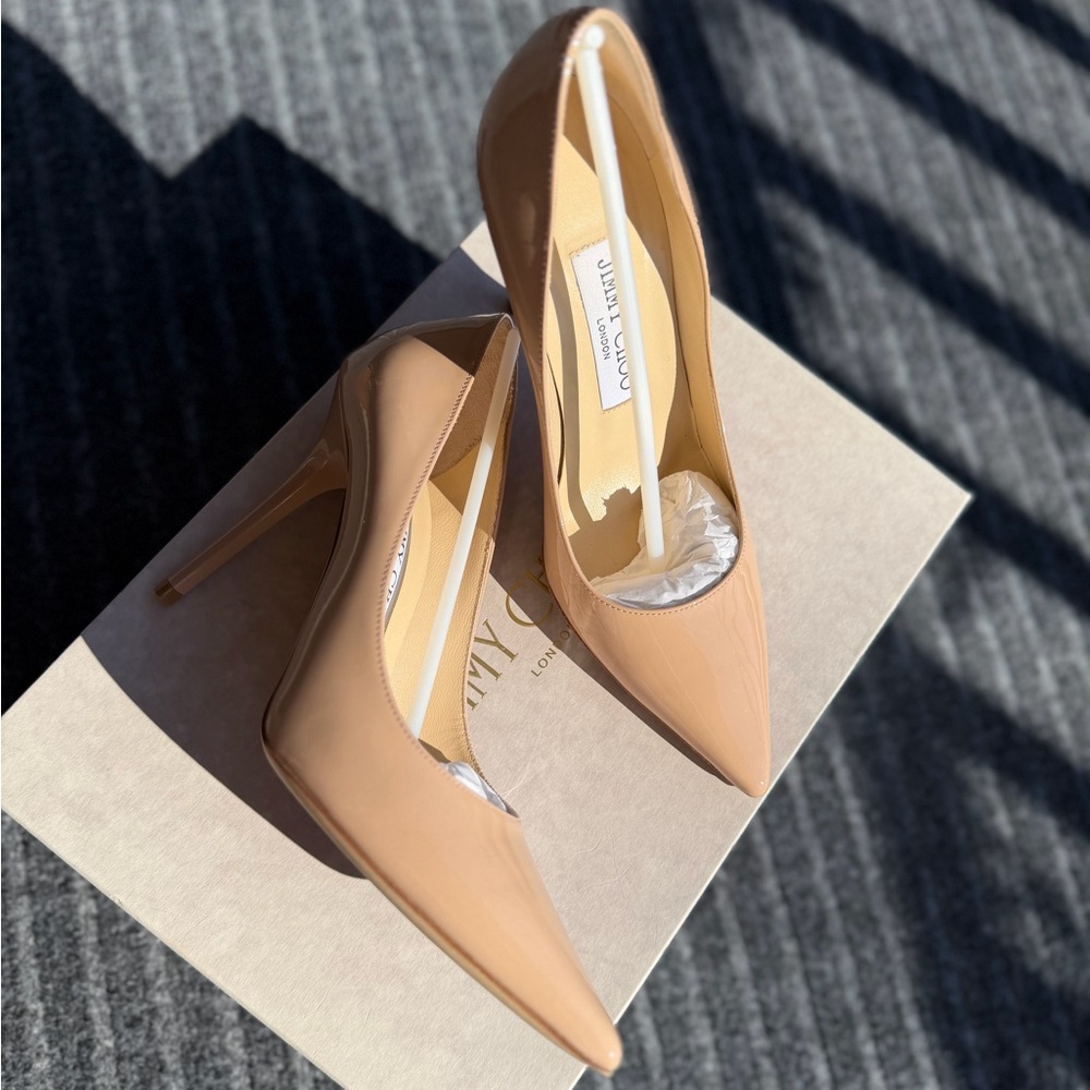 Jimmy Choo Powder Pink Patent Leather Pumps US 5.5 EU 35.5 - Picture 5 of 14